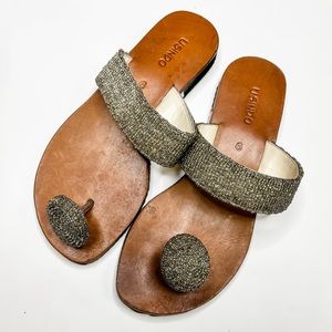 Usindo | Handcrafted Beaded Sandals, Leather Footbed, Rubber Sole